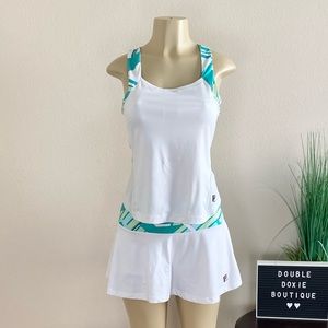 FILA | Teal And White Two Piece Tennis Skort Set Sz S